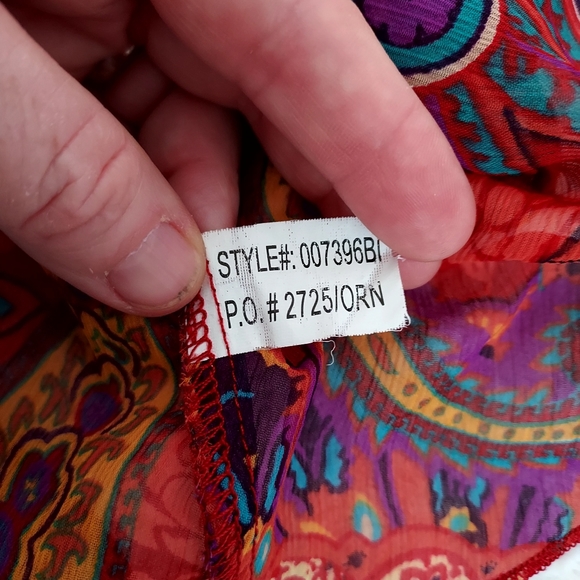 Daytrip Vibrant Paisley semi sheer top Boho Festival Fairycore 70's Vibe - Picture 10 of 10